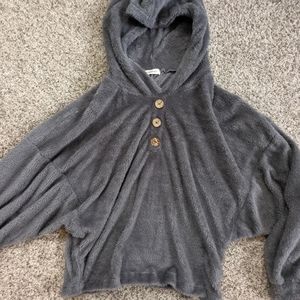 Fuzzy gray sweatshirt